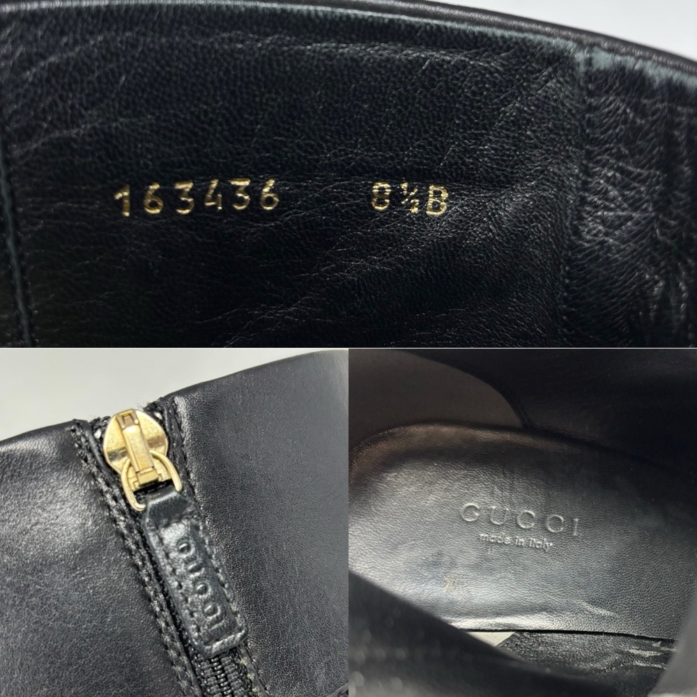 Gucci by Tom Ford GG Logo Black Leather Knee High Boots Size 8.5 Vintage - Picture 14 of 16